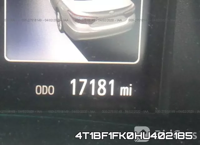 4T1BF1FK0HU402185