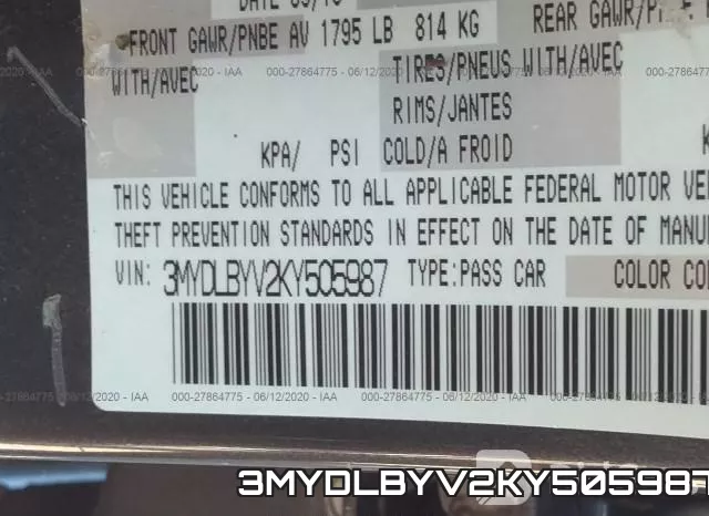 3MYDLBYV2KY505987