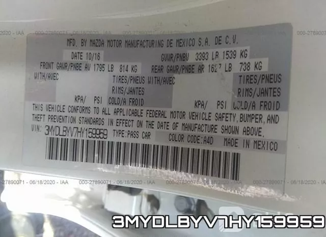 3MYDLBYV7HY159959