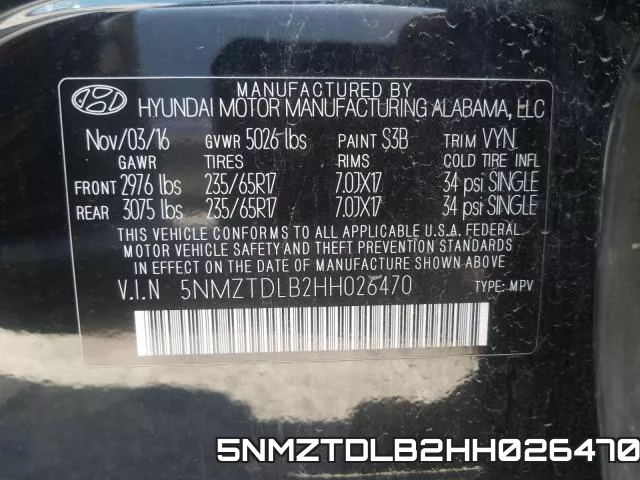 5NMZTDLB2HH026470