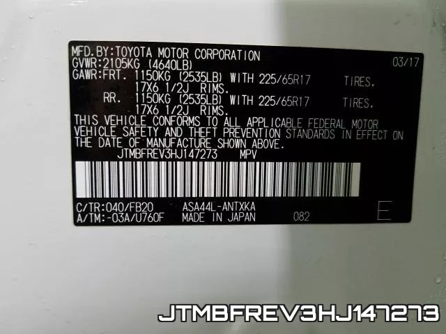 JTMBFREV3HJ147273
