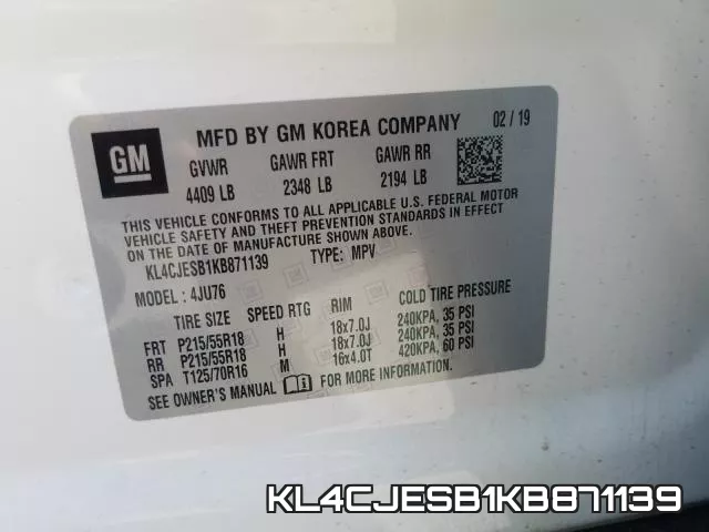 KL4CJESB1KB871139