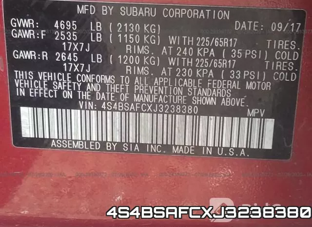 4S4BSAFCXJ3238380
