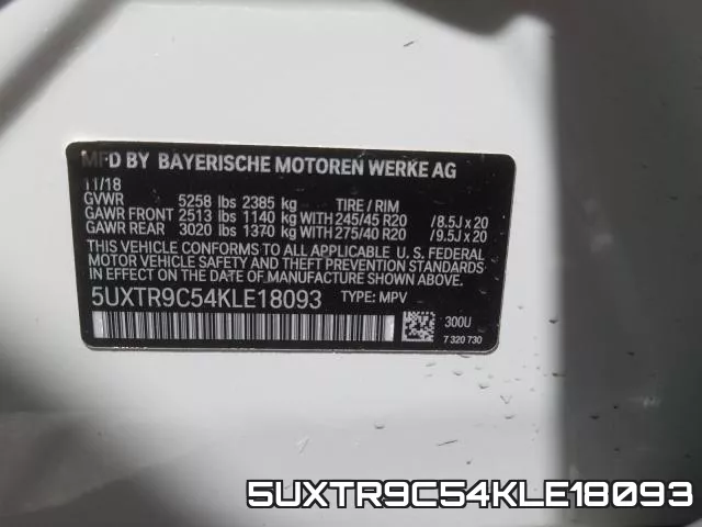 5UXTR9C54KLE18093