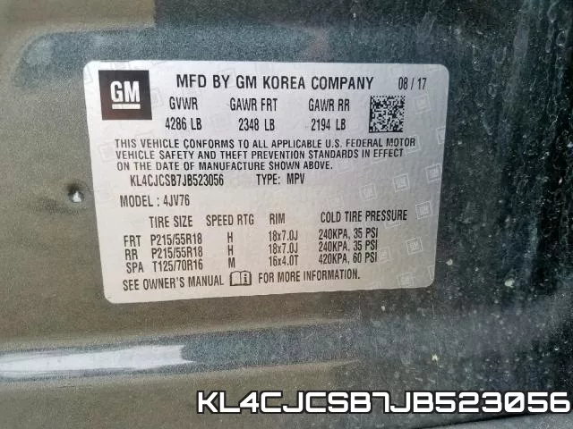 KL4CJCSB7JB523056