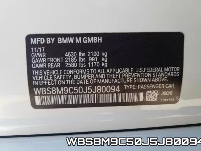 WBS8M9C50J5J80094