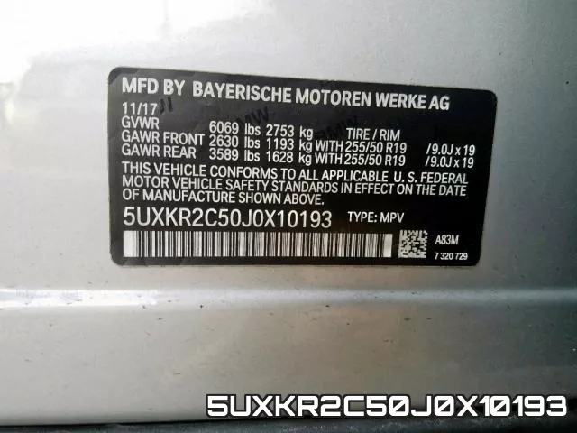 5UXKR2C50J0X10193
