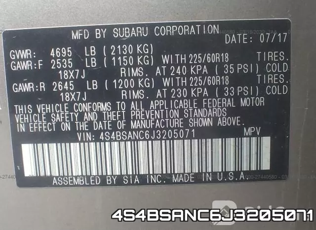 4S4BSANC6J3205071