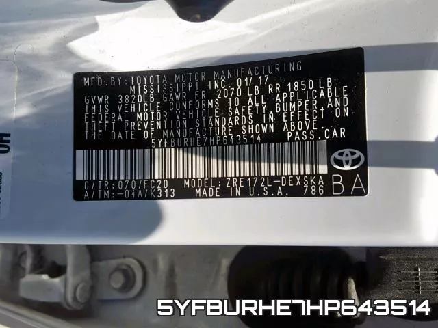 5YFBURHE7HP643514