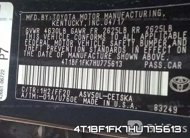 4T1BF1FK7HU775613