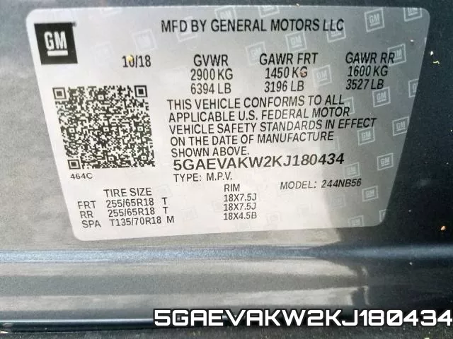 5GAEVAKW2KJ180434
