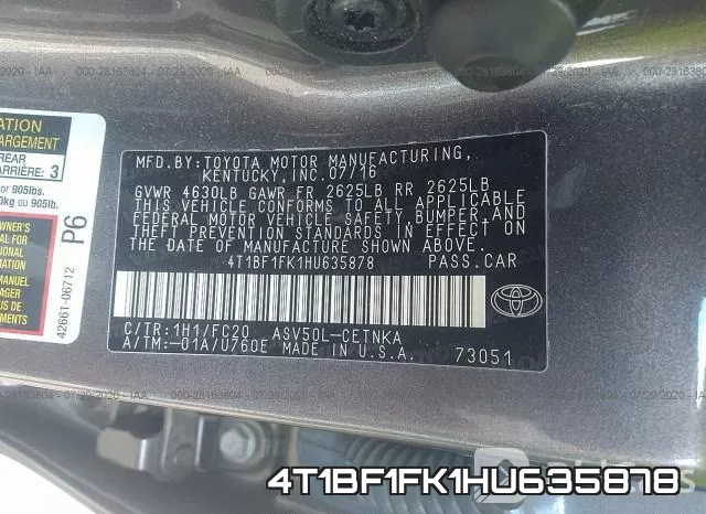 4T1BF1FK1HU635878