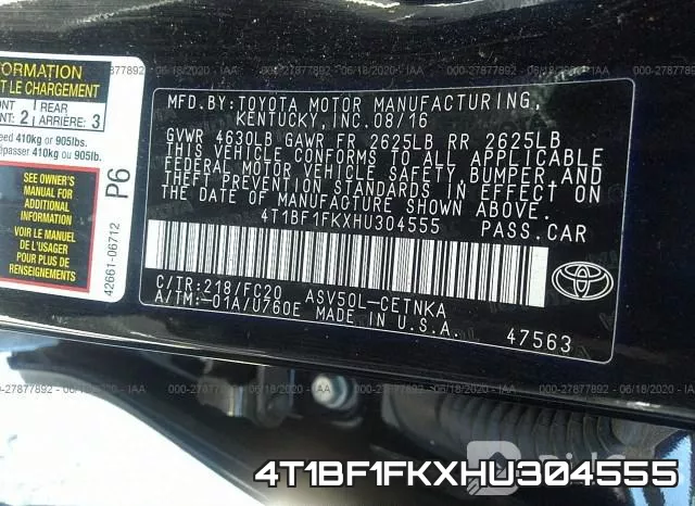 4T1BF1FKXHU304555