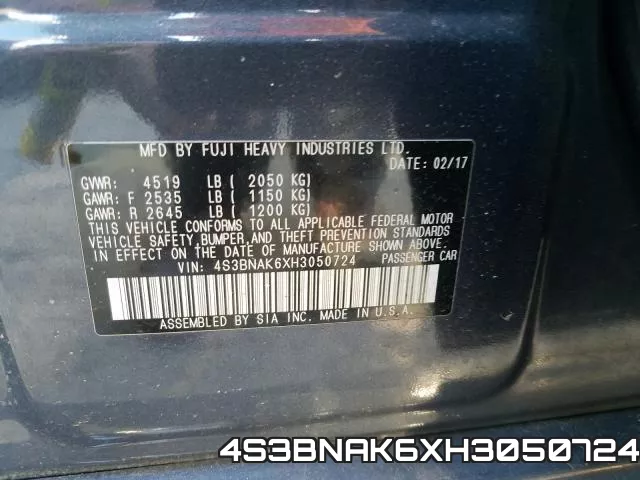 4S3BNAK6XH3050724