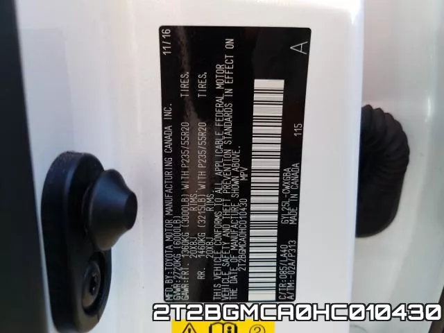 2T2BGMCA0HC010430