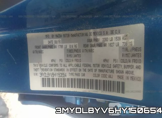 3MYDLBYV6HY150654
