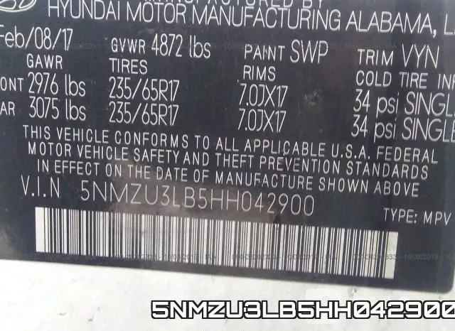 5NMZU3LB5HH042900