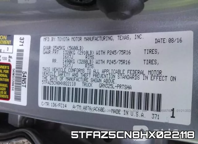 5TFAZ5CN8HX022118