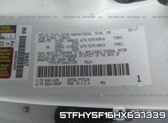 5TFHY5F16HX637339