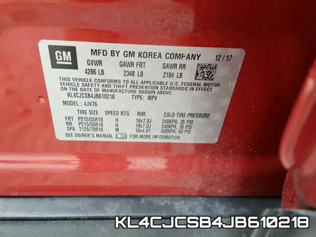 KL4CJCSB4JB610218