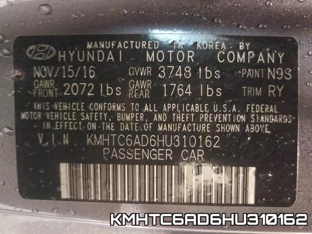 KMHTC6AD6HU310162