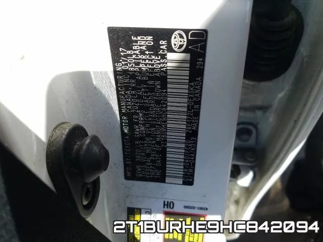 2T1BURHE9HC842094