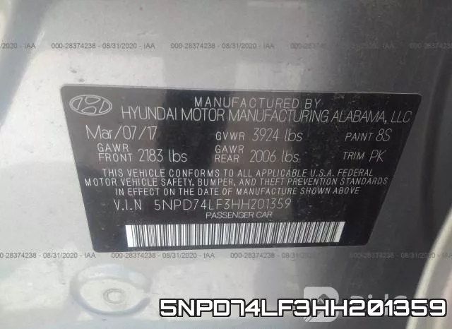 5NPD74LF3HH201359