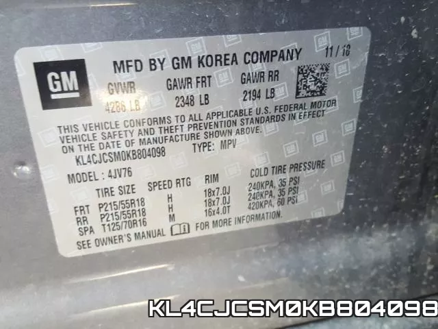 KL4CJCSM0KB804098