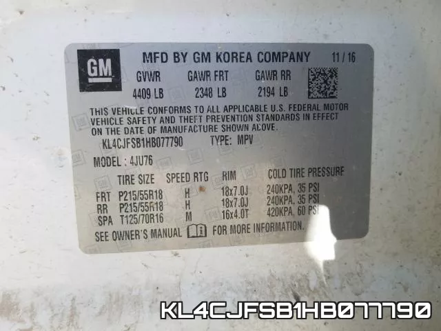 KL4CJFSB1HB077790