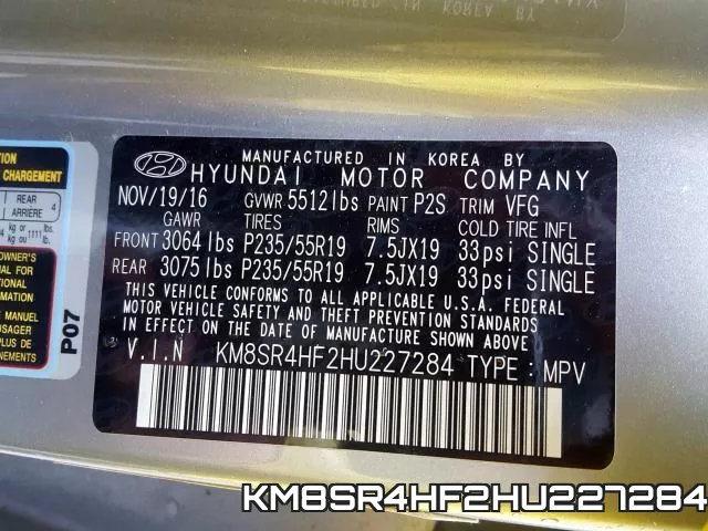 KM8SR4HF2HU227284