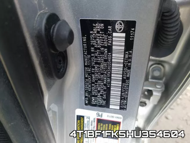 4T1BF1FK5HU354604