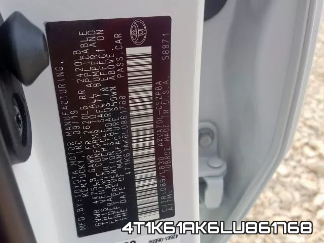 4T1K61AK6LU861768