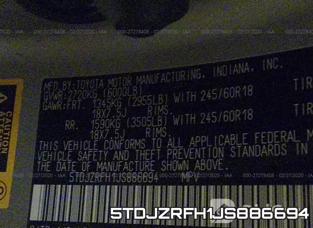 5TDJZRFH1JS886694