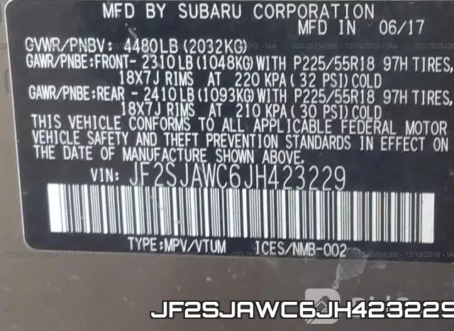 JF2SJAWC6JH423229