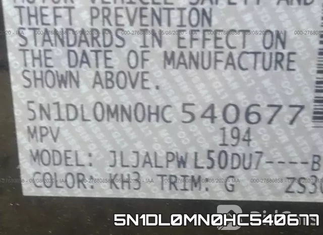5N1DL0MN0HC540677