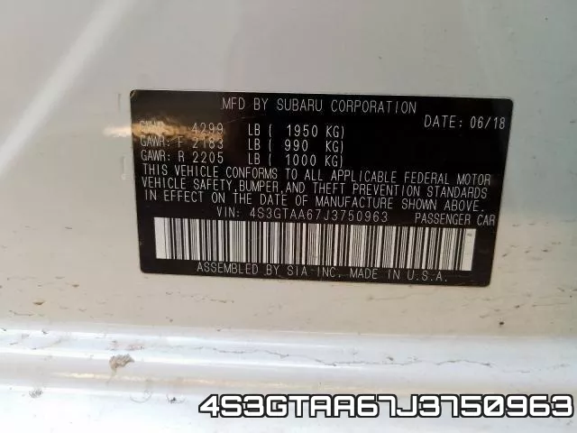 4S3GTAA67J3750963