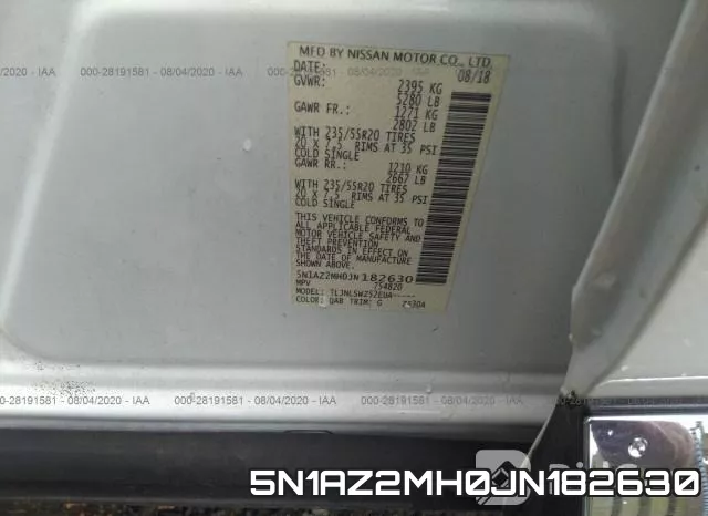 5N1AZ2MH0JN182630