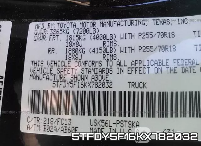 5TFDY5F16KX782032