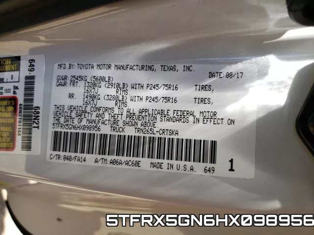 5TFRX5GN6HX098956