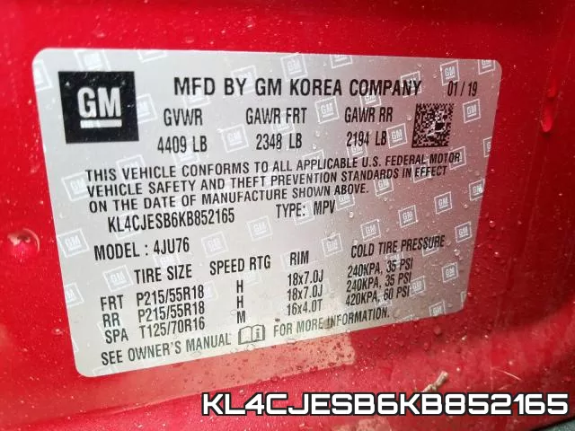 KL4CJESB6KB852165