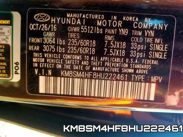 KM8SM4HF8HU222461