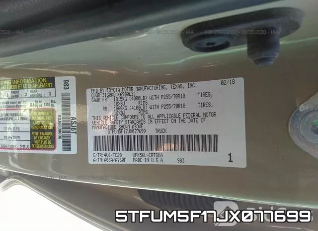 5TFUM5F17JX077699