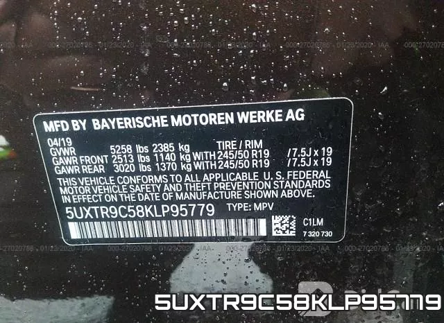 5UXTR9C58KLP95779