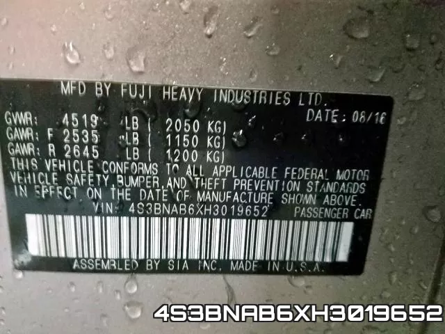 4S3BNAB6XH3019652