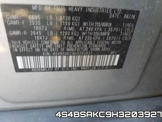 4S4BSAKC9H3203927