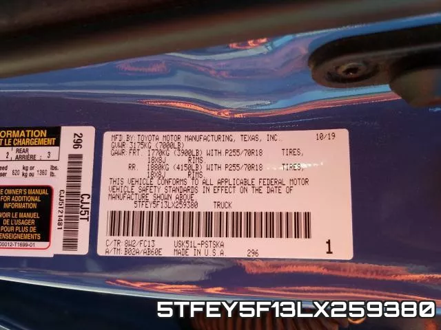 5TFEY5F13LX259380