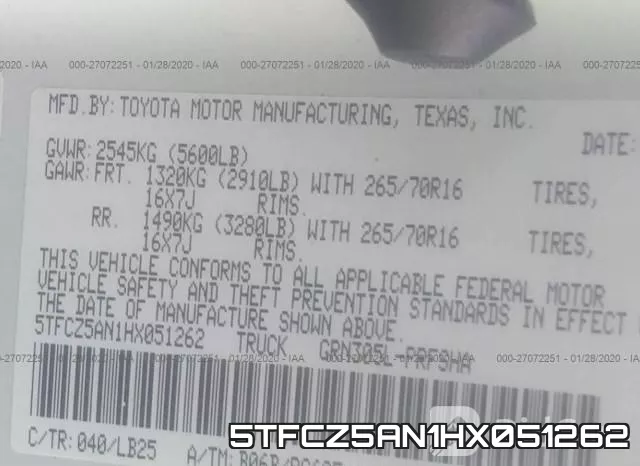 5TFCZ5AN1HX051262