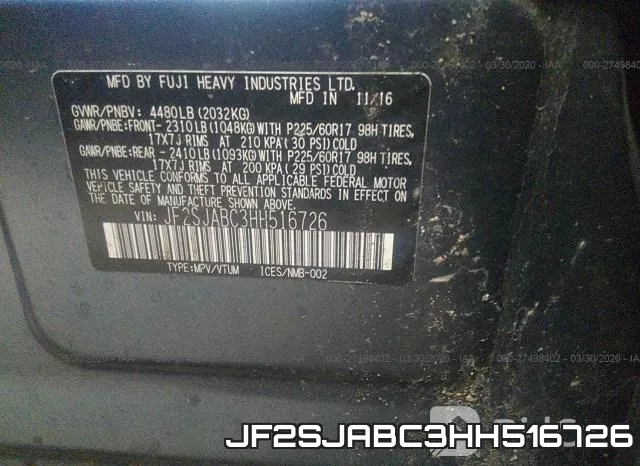 JF2SJABC3HH516726