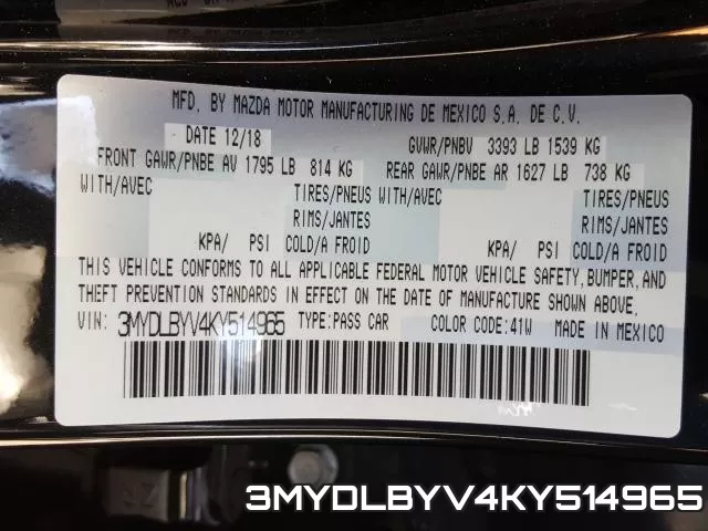 3MYDLBYV4KY514965