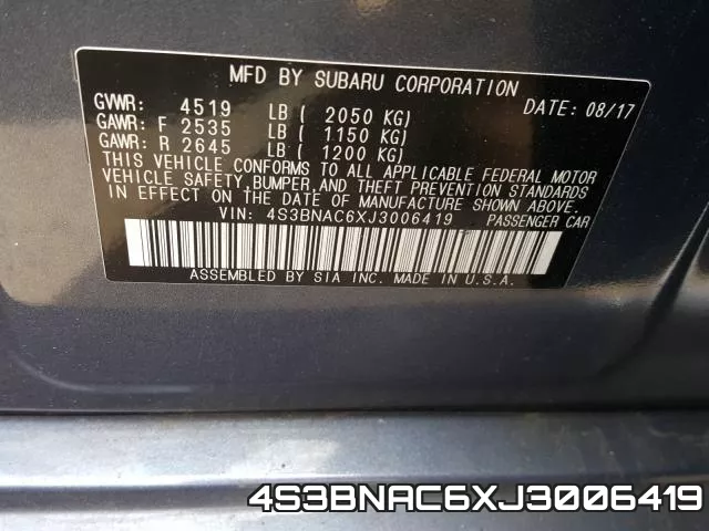 4S3BNAC6XJ3006419